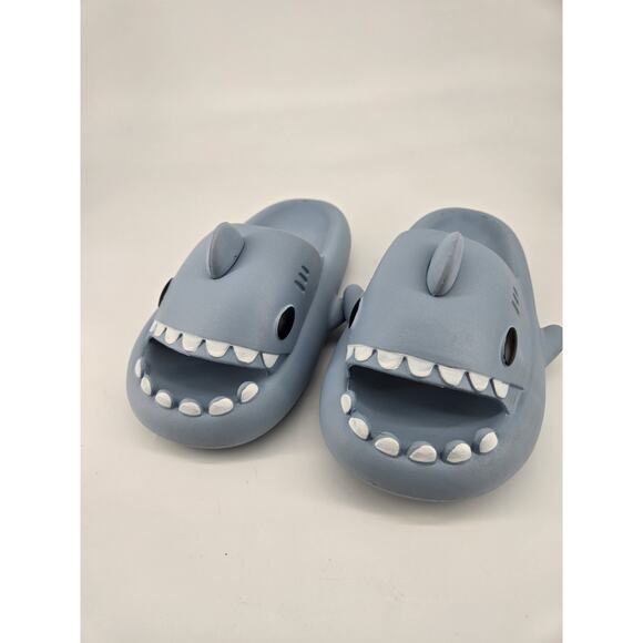 Shark Slides Sandals Non-Slip Open Toe EVA Slippers Cloud Blue Sz 38-39 US 8 - Picture 7 of 8